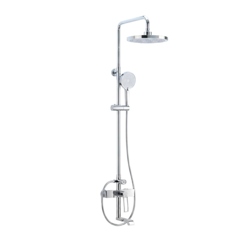 Ensemble de douche apparent chromé au design mixte